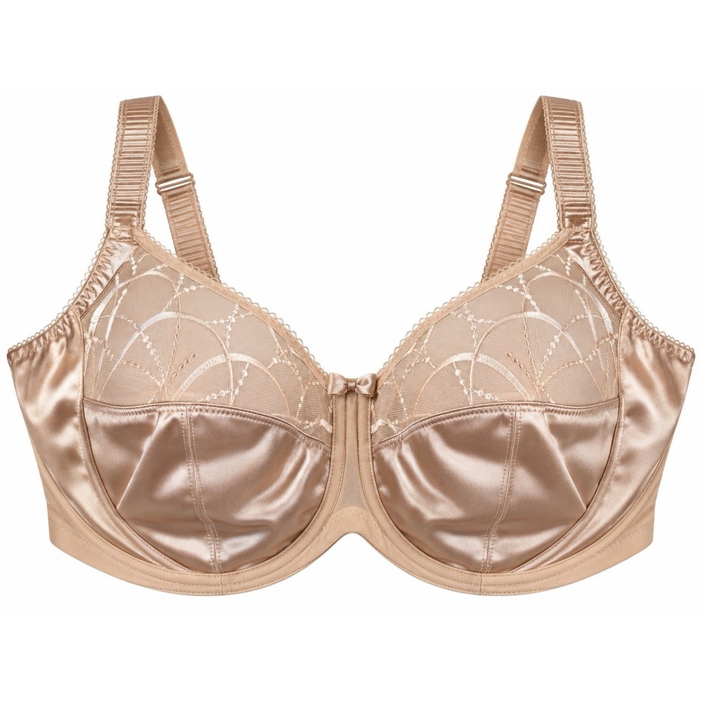 Elomi EL4030 Underwire Bra 36K Nude Beige Embroidered Lace Full Coverage